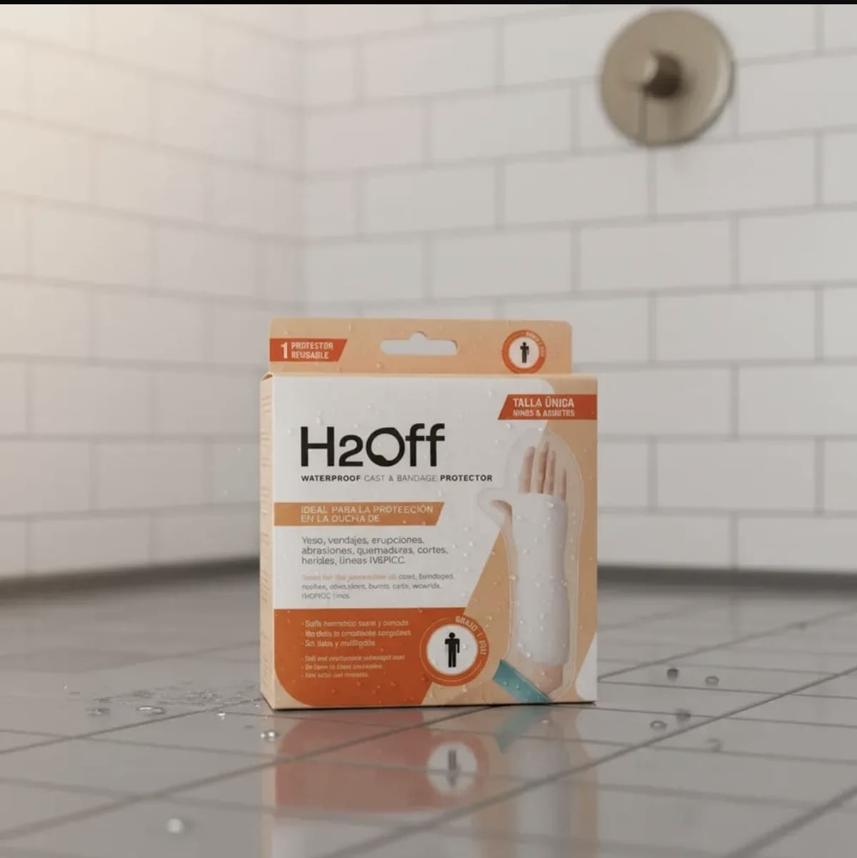 H2Off Protector Impermeable para Brazo - uso en ducha
